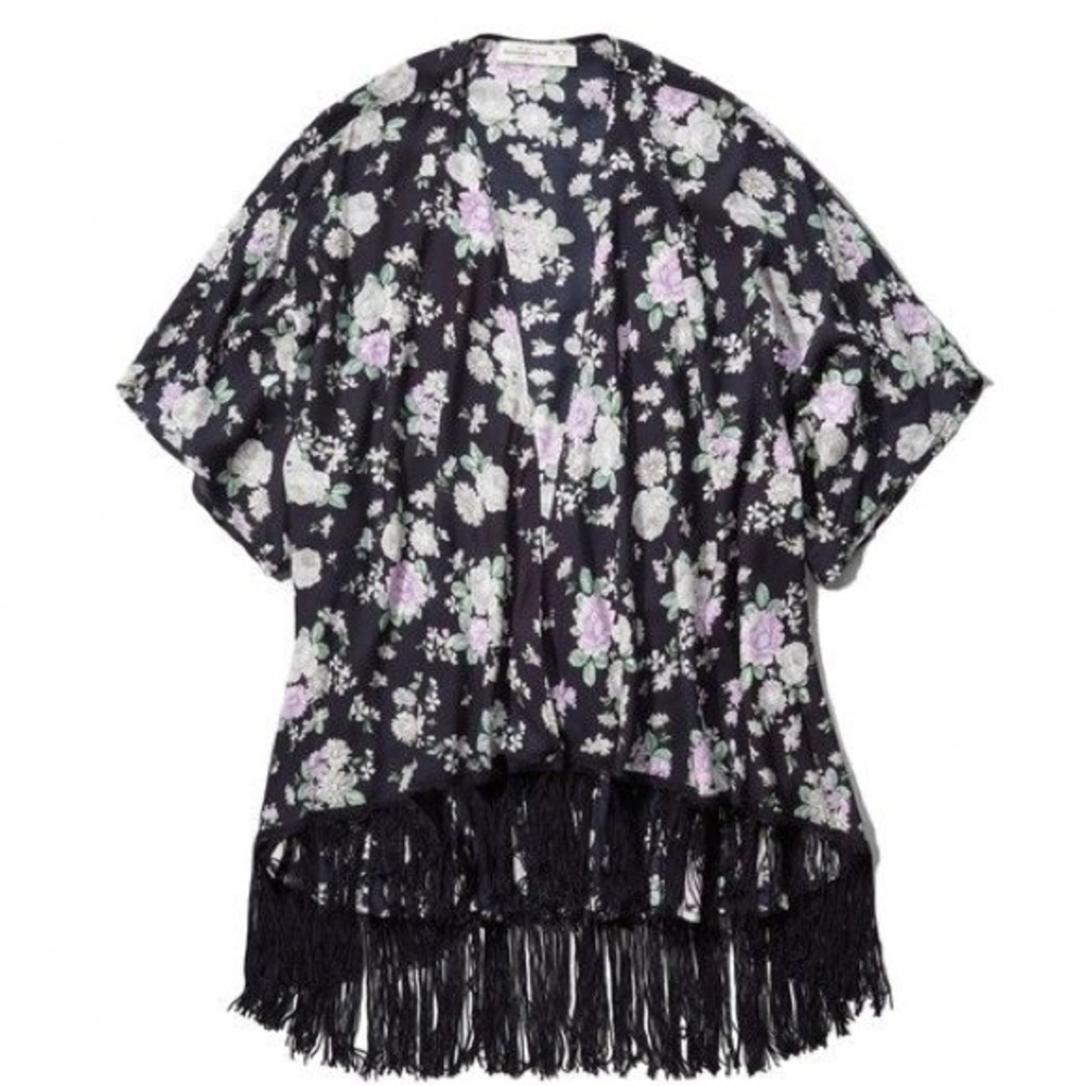 Abercrombie and Fitch Floral Fringe Kimono